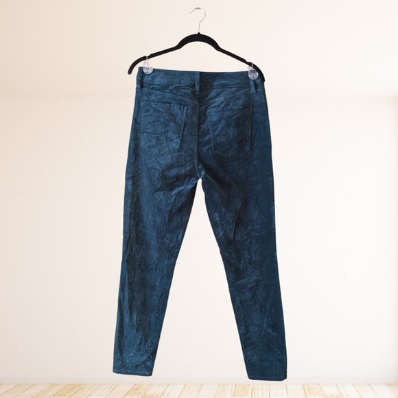 WHBM High-Rise Velvet Skinny Ankle Jeans - teal - size 6 - Picture 5 of 7